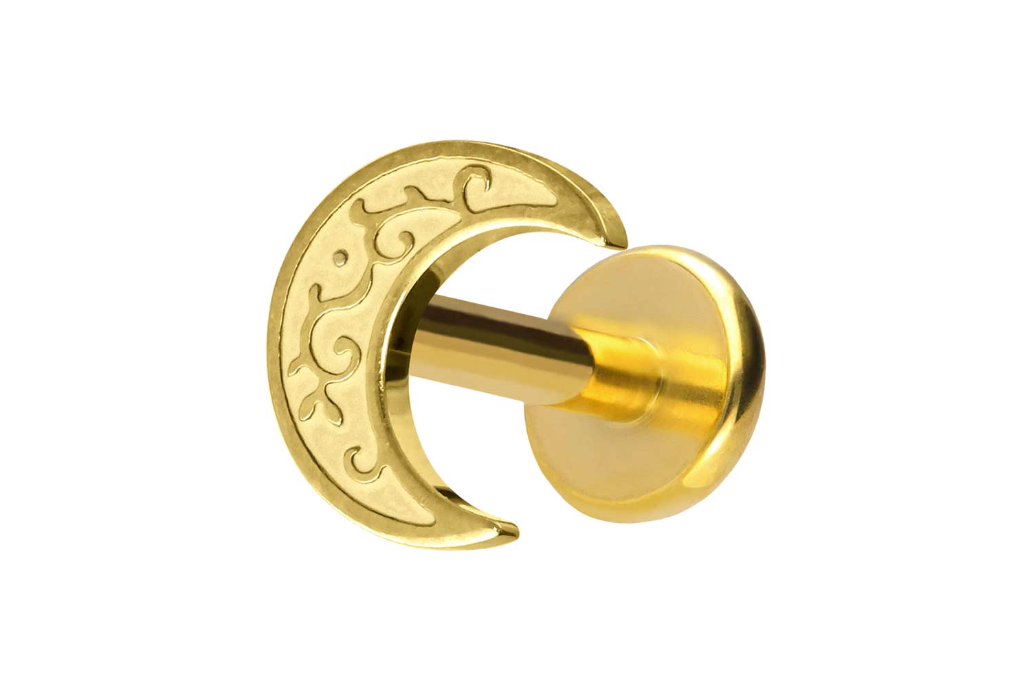 Titan Labret Piercing mit Push Fit MOND